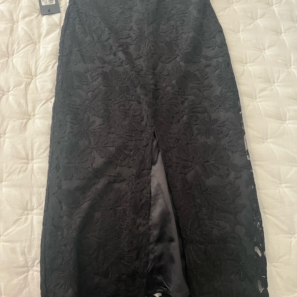 Marciano Black Floral Lace Pencil Skirt